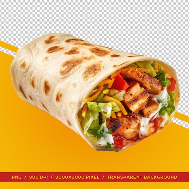 Doner kebab or shawarma transparent background