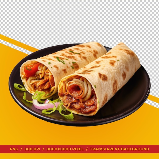 PSD doner kebab or shawarma transparent background