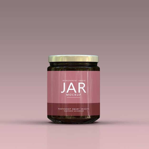 Donker glazen jampot label mockup