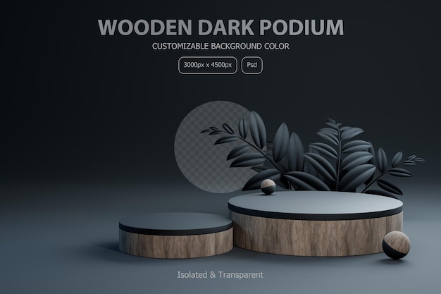 PSD donker hout podium minimalist 1