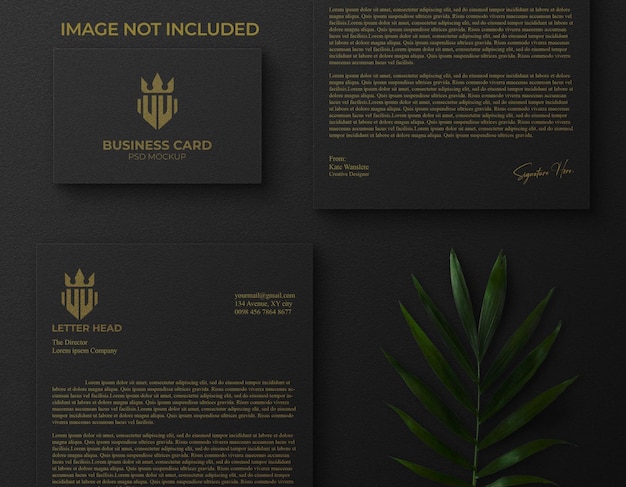 PSD donker luxe a4-formaat document psd-mockup