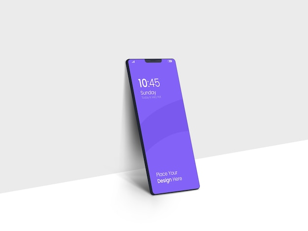 Donker smartphone-mockup op volledig scherm