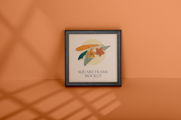 Donker vierkant frame met oranje achtergrond