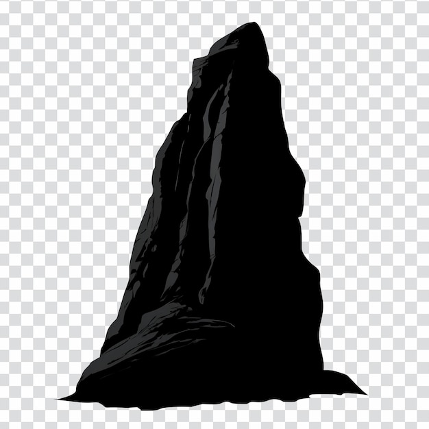 Donkere monolithische rotsformatie Silhouet Cliff Mountain Shadow Stone Peak Natuurlandschap
