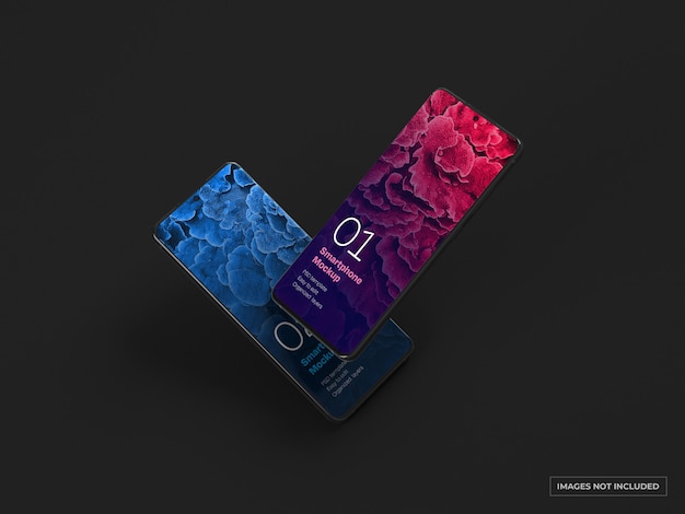 PSD donkere smartphone-mockup