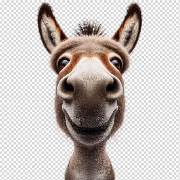 PSD a donkey is shown with a smile on its face