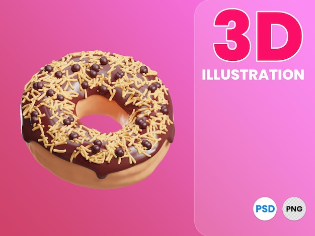 PSD donut 3d illustratie