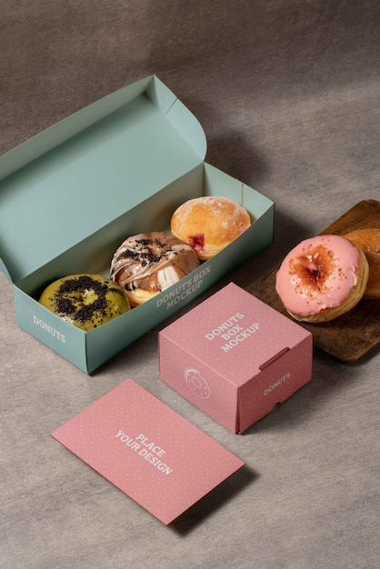 PSD donut box mockup design