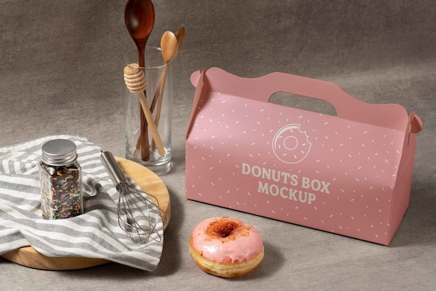 PSD donut box mockup design