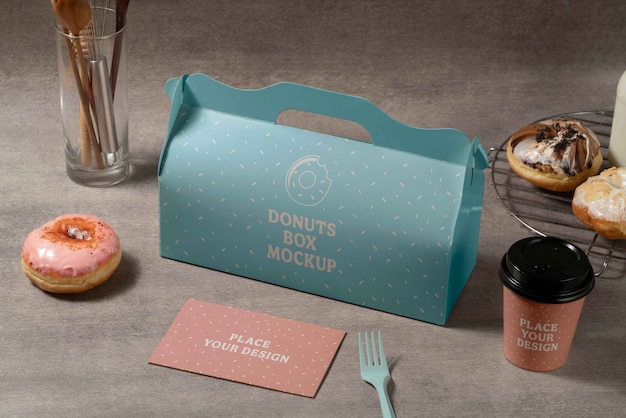 PSD donut box mockup design