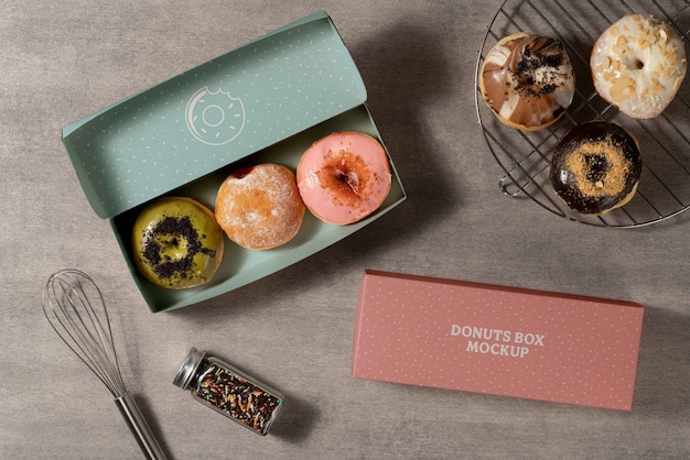 PSD donut box mockup design