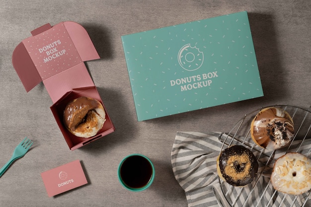 PSD donut box mockup design