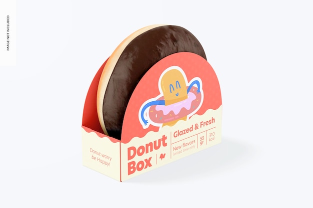 Donut box mockup, left view