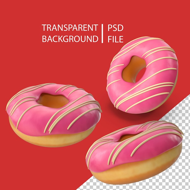 PSD donut glaze pink png