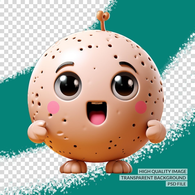 PSD donut mascot 3d png clipart transparent isolated background