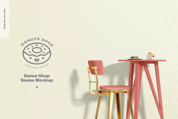 Donut shop scene mockup 02