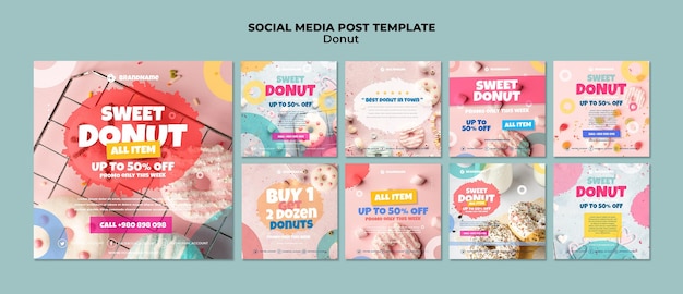 PSD donut social media post template