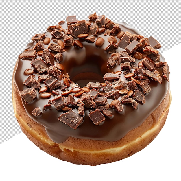 A donut with chocolate and chocolate sprinkles on it