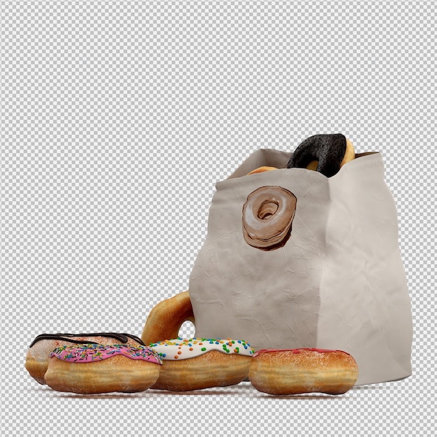 Donuts 3d isolated render