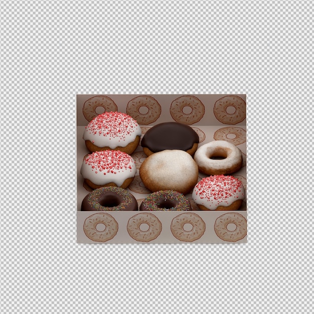 Пончики 3d изолированные визуализации
