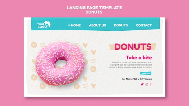 PSD donuts store landing page template