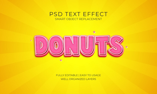 PSD donuts text effect