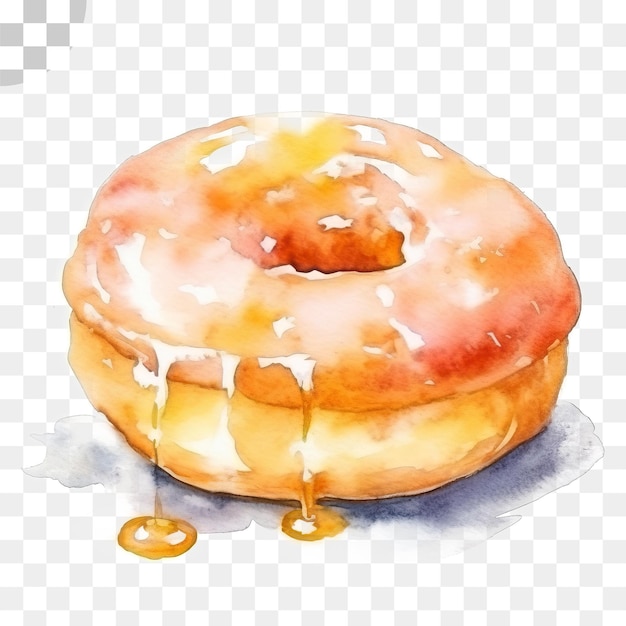 PSD donuts watercolor transparent background