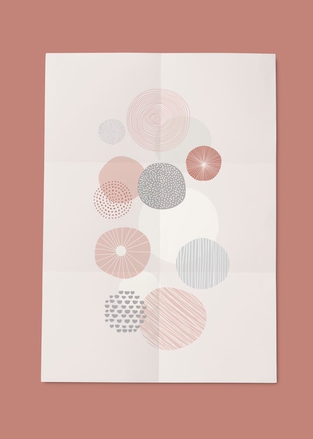Doodle patterned poster template mockup illustration