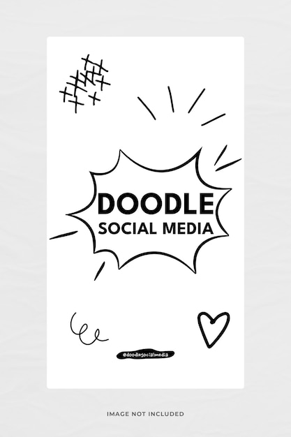 PSD doodle szablon historii na instagramie psd