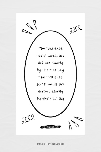 doodle thema sociale media sjabloon psd