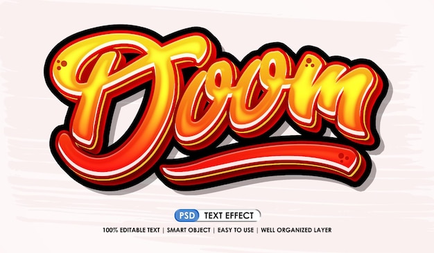 PSD doom graffiti premium text style effect