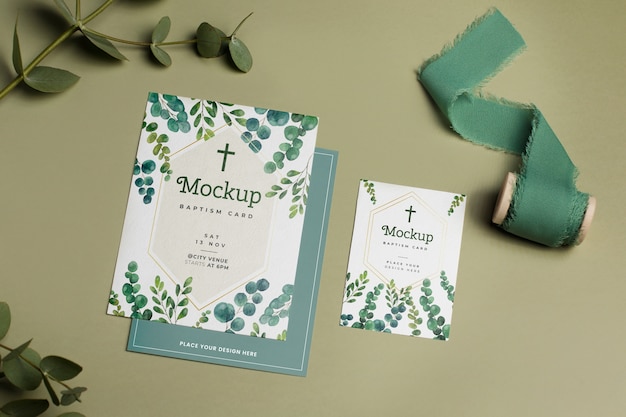 Doopkaart mockup ontwerp