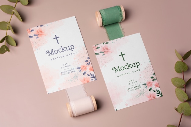 PSD doopkaart mockup ontwerp