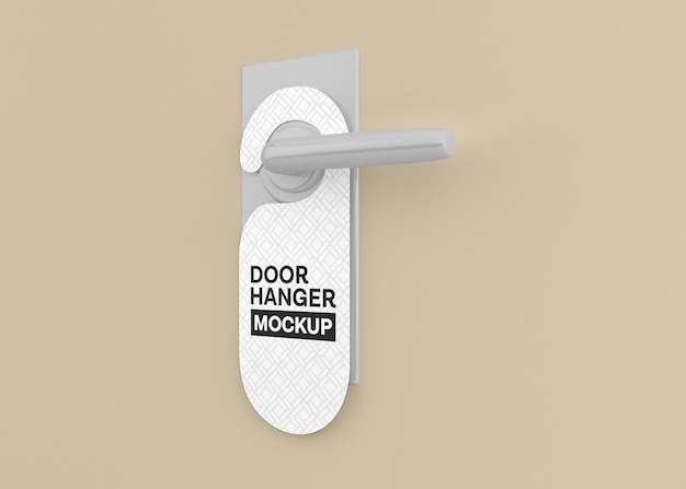 Door hanger mockup isolated