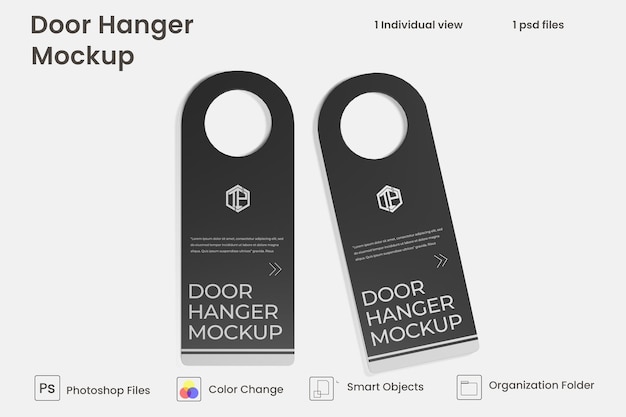 Door hanger mockup premium psd