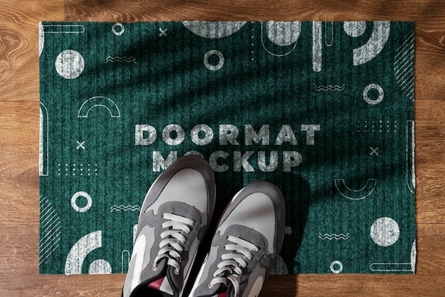 PSD doormat mock-up design for doorway