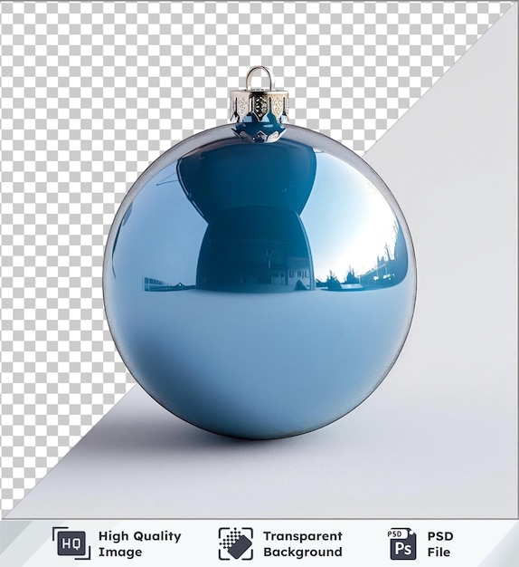 Doorzichtig blauw kerstbal mockup op een geïsoleerde achtergrond