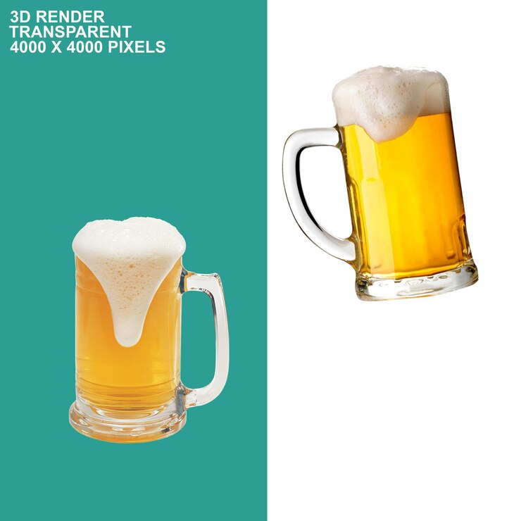 PSD doorzichtige achtergrond van bier