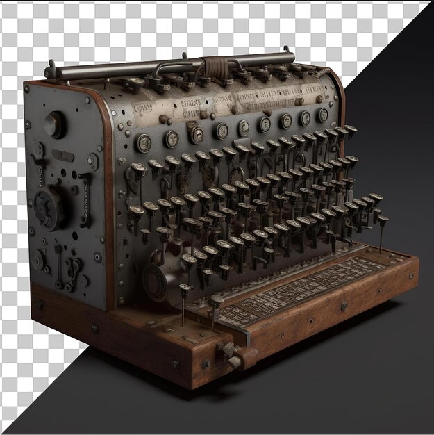 PSD doorzichtige psd-foto realistische fotografische cryptoloog _ s enigma machine de machine