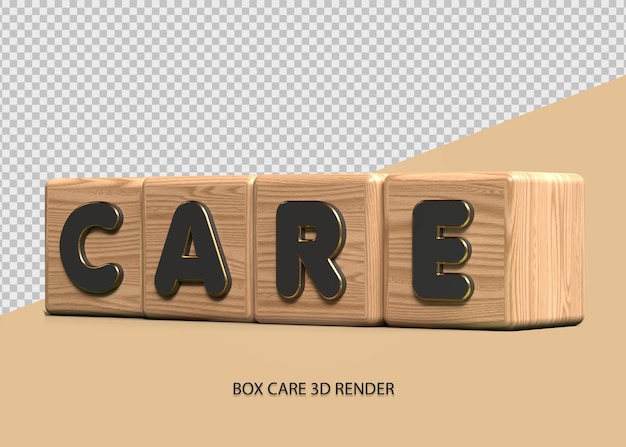 doos houten panelen 3D render zorg