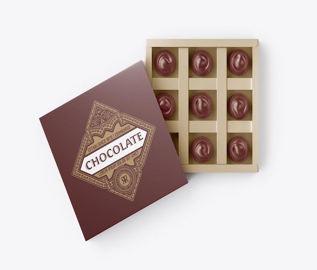 Doos Met Chocolade Mockup