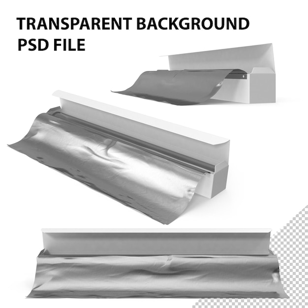 PSD doos van aluminiumfolie png