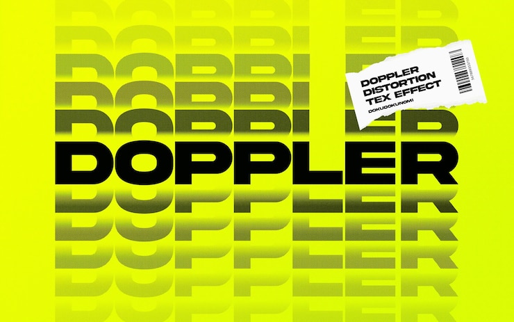 PSD doppler distortion text effect