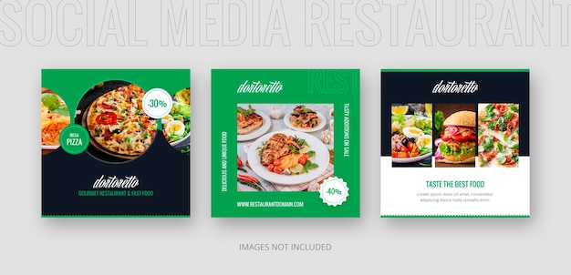 Dortoretto restaurant social media instagram post template