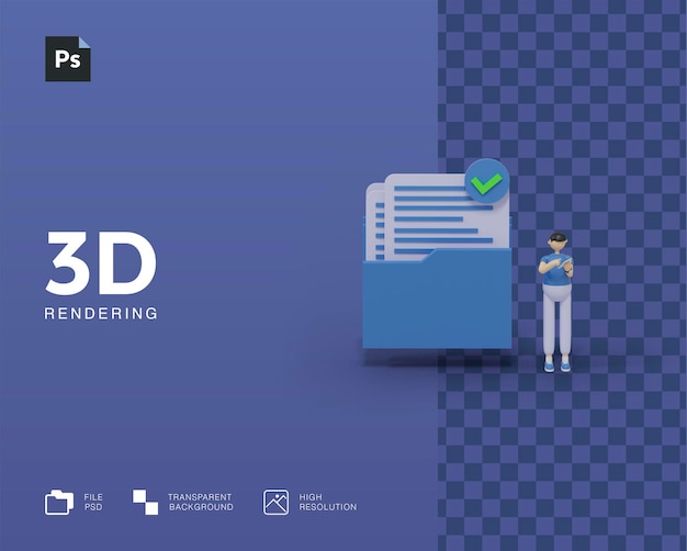 Dostęp Do Folderu Ilustracji 3d