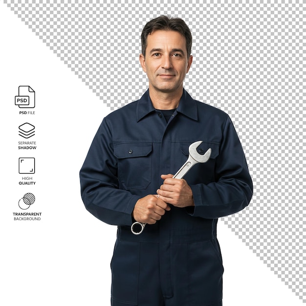 Doświadczony mechanik z kluczem