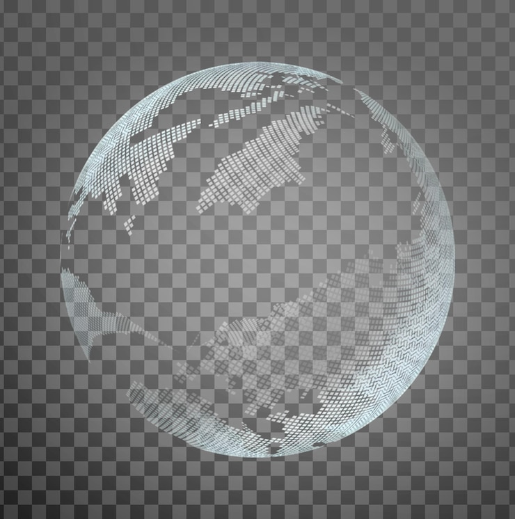 PSD ディットライン・アンド・プレイン・リンク (dot line & plane link) 光の地球技術シーン技術ベクトル背景技術