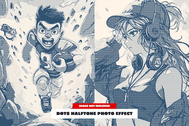 Dots Halftone Photo Effect for Poster