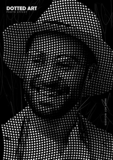 PSD modello di effetto photoshop dotted art