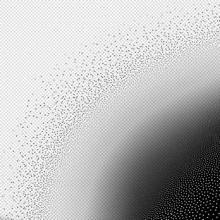 PSD dotted black halftone pattern transparent background